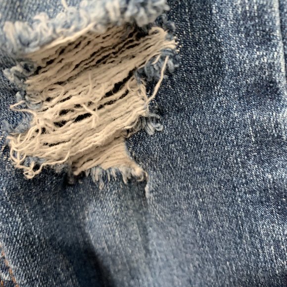 Wild Fable Highest Rise Skinny Jeans Blue Stretch Distressed Holes 24x27.5 Sz 00 - Picture 8 of 12